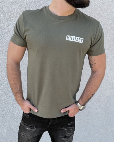 T-shirt logo box khaki Military